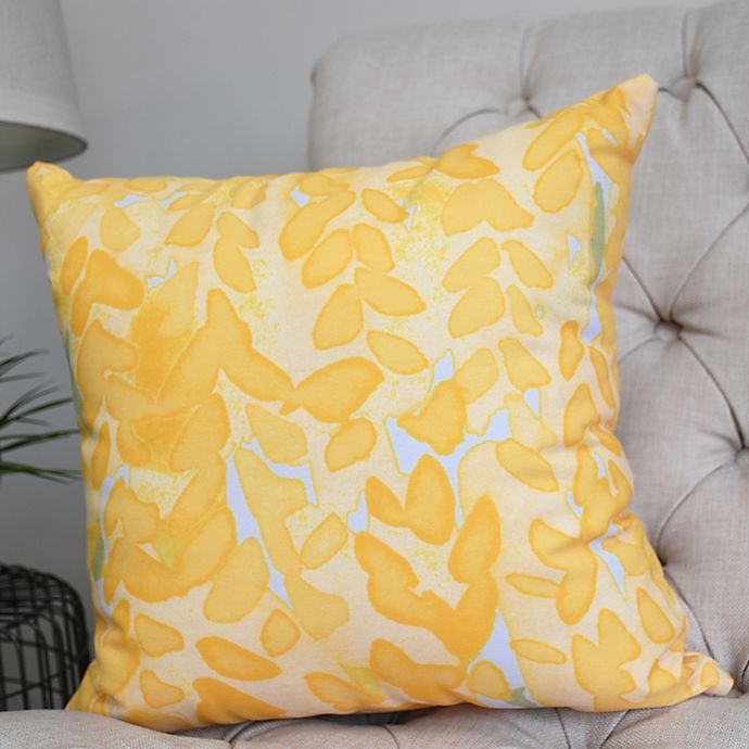 slide 3 of 3, E by Design Flower Bell Square Throw Pillow - Yellow, 1 ct