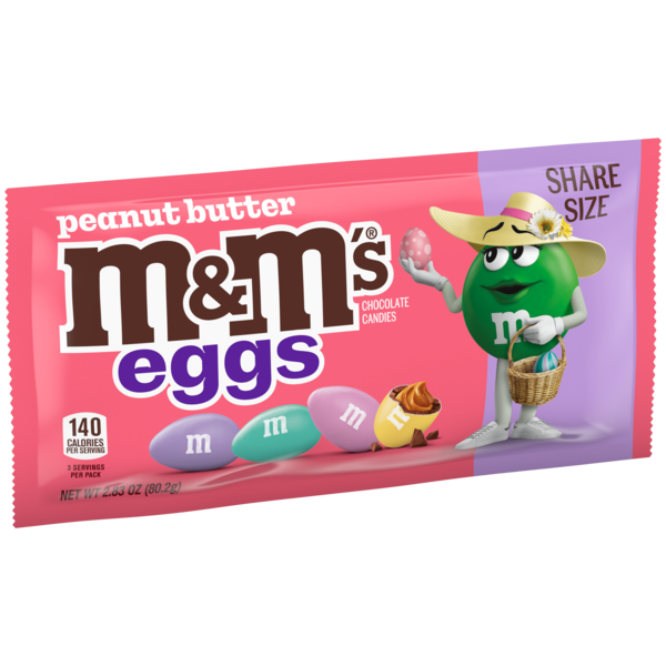 slide 1 of 1, M&M's Peanut Butter Eggs Pastel Blend Easter Candy, Share Size, 2.93 Oz Bag, 2.83 oz