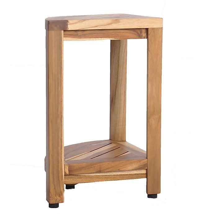 slide 4 of 12, EcoDecors Teak Oasis 2-Tier Shelf and Shaving Stool, 1 ct