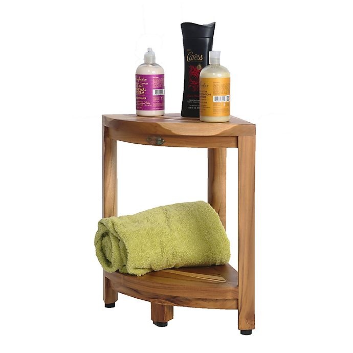 slide 6 of 12, EcoDecors Teak Oasis 2-Tier Shelf and Shaving Stool, 1 ct