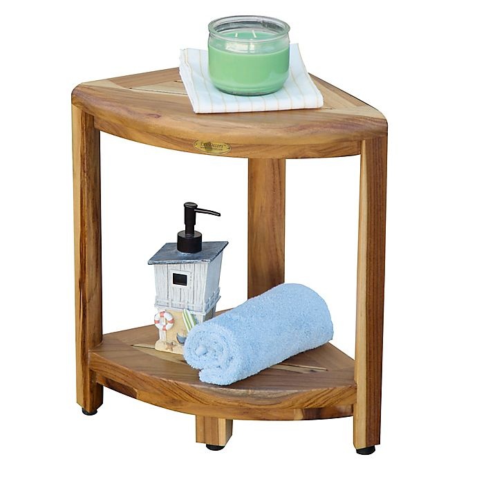 slide 11 of 12, EcoDecors Teak Oasis 2-Tier Shelf and Shaving Stool, 1 ct