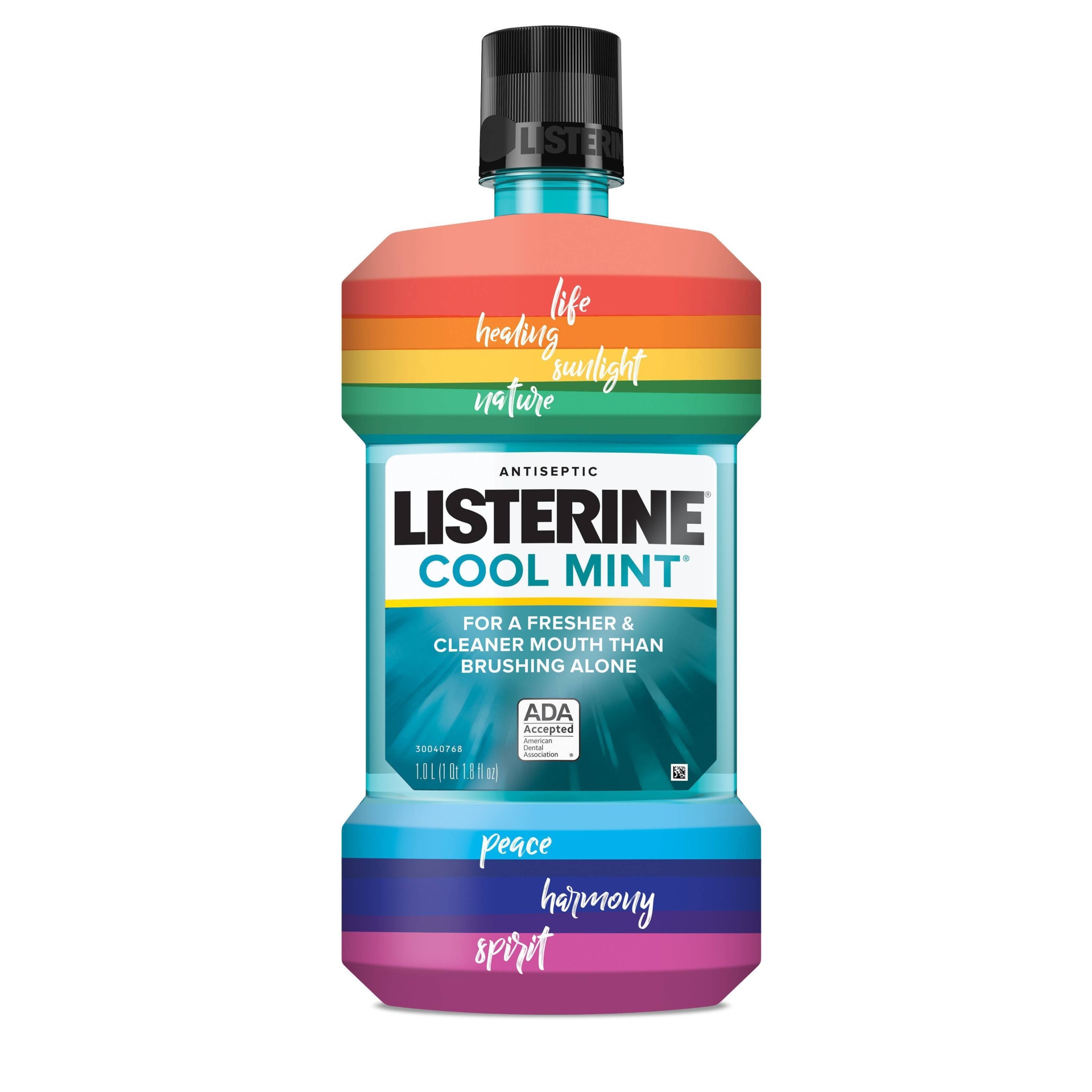 slide 1 of 4, Listerine Care With Pride Mint Mouth Wash, 1 liter