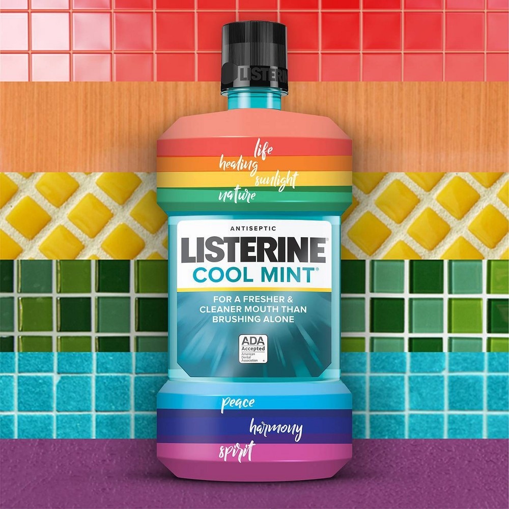 slide 4 of 4, Listerine Care With Pride Mint Mouth Wash, 1 liter