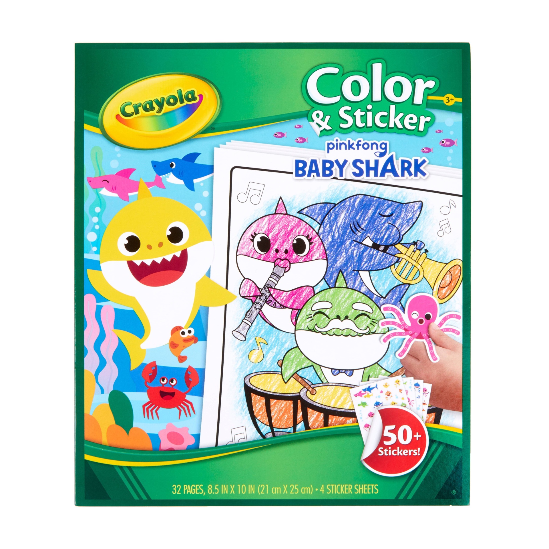 slide 1 of 5, Crayola Baby Shark Color & Sticker Book, 1 ct