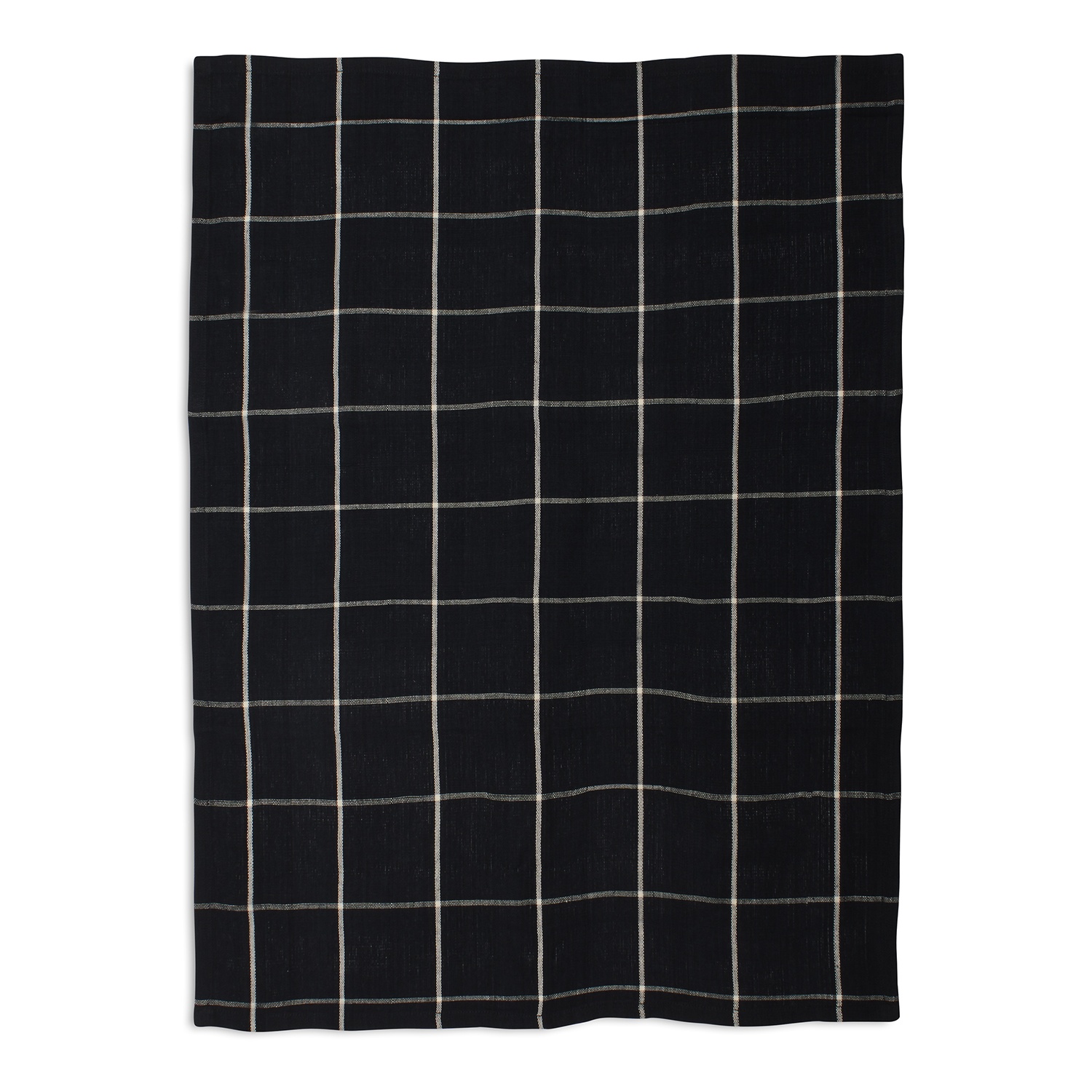 slide 1 of 1, Tensira Check Kitchen Towel, Black, 28 in x 20 in