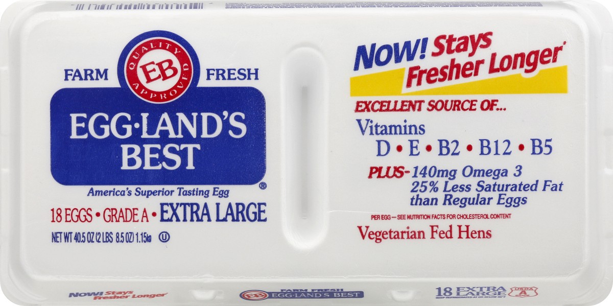 slide 9 of 9, Eggland's Best Large White Eggs, 18 ct