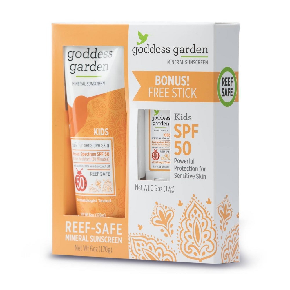 slide 2 of 5, Goddess Garden Organics Kids Sunscreen Tube & Stick Combo Pack - SPF, 50 ct; 6 oz