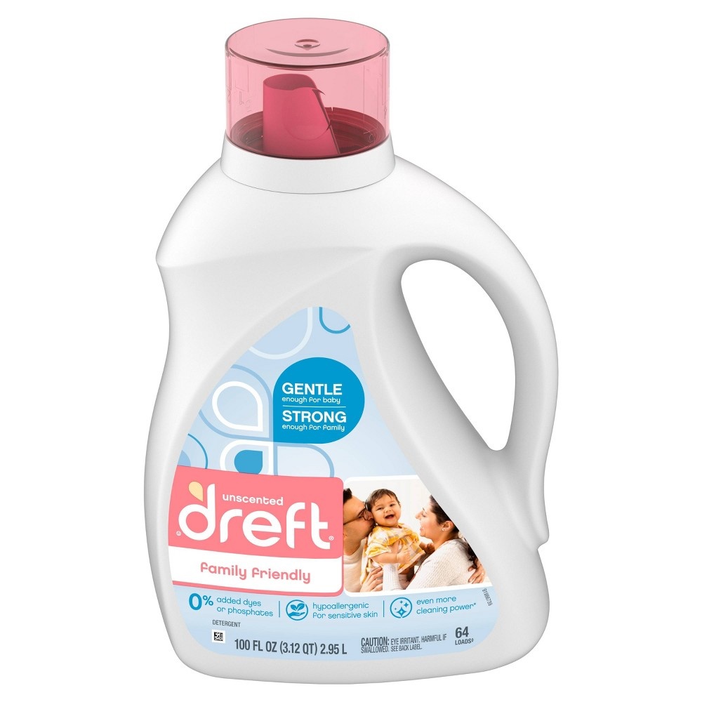 Dreft Family Friendly Unscented Laundry Detergent 100 fl oz Shipt