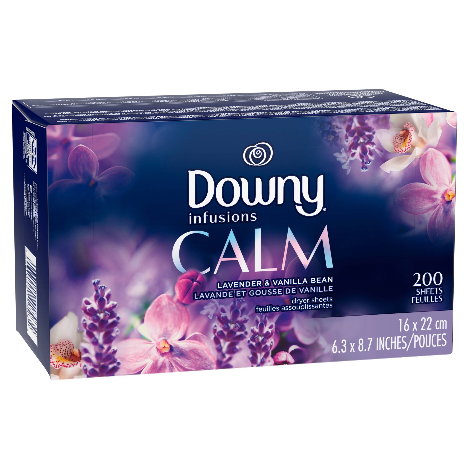 Downy Infusions Calm Dryer Sheets Lavender and Vanilla Bean 200 ct
