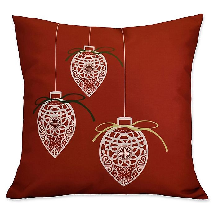 slide 1 of 1, E by Design Decorative Holiday Square Throw Pillow - Red, 1 ct