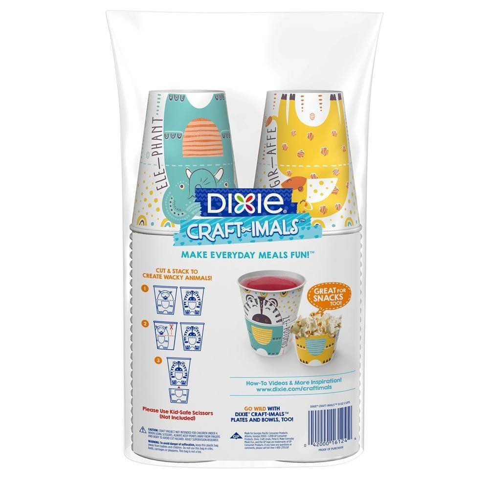 slide 2 of 11, Dixie Craftimals Cold Cup Disposable Drinkware, 9 oz, 50 ct