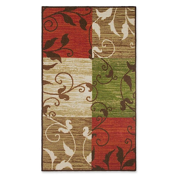 slide 1 of 2, Modern Living Leaf Vine Squares Accent Rug, 2 ft 6 in, 1 ft 6 in