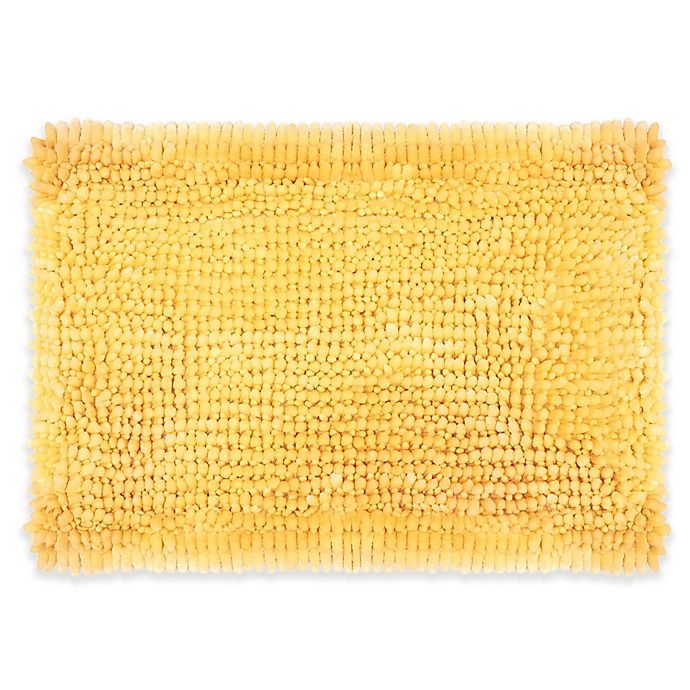 slide 1 of 4, Laura Ashley Butter Chenille Bath Rug - Yellow, 17 in x 24 in