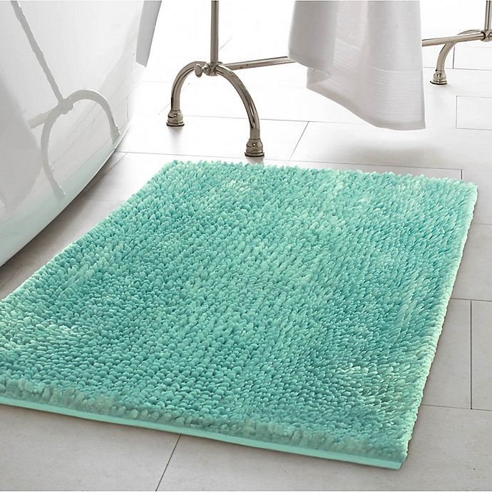 slide 2 of 4, Laura Ashley Butter Chenille Bath Rug - Aqua, 20 in x 34 in