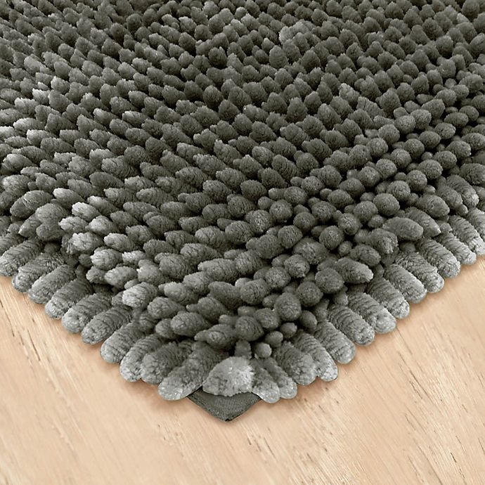 slide 3 of 5, Laura Ashley Butter Chenille Bath Rug - Charcoal, 17 in x 24 in