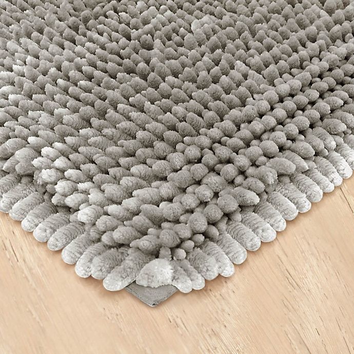 slide 3 of 5, Laura Ashley Butter Chenille Bath Rug - Light Grey, 27 in x 45 in