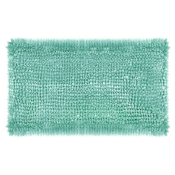 slide 1 of 5, Laura Ashley Butter Chenille Bath Rug - Aqua, 27 in x 45 in