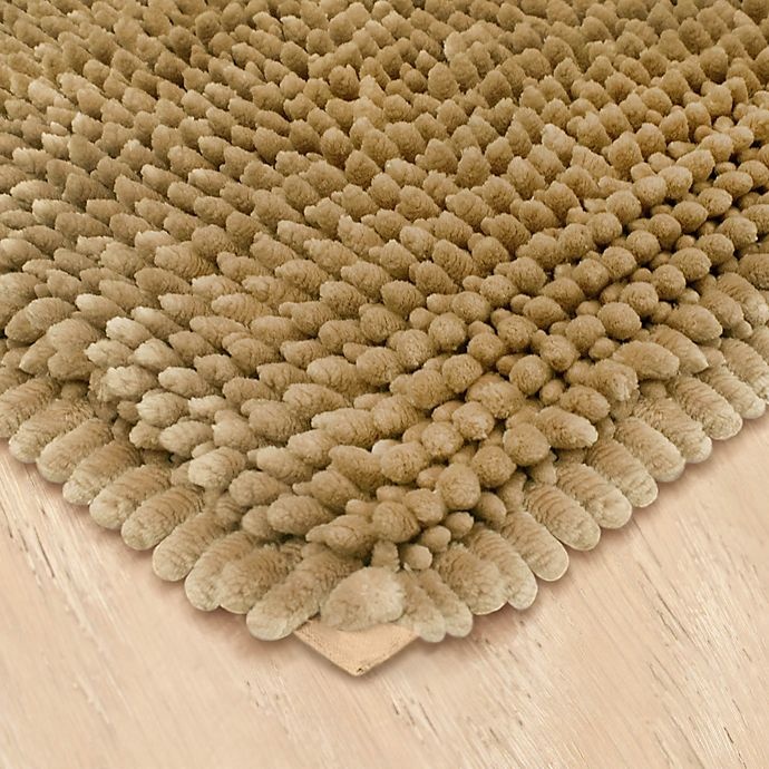 slide 3 of 5, Laura Ashley Butter Chenille Bath Rug - Linen, 27 in x 45 in