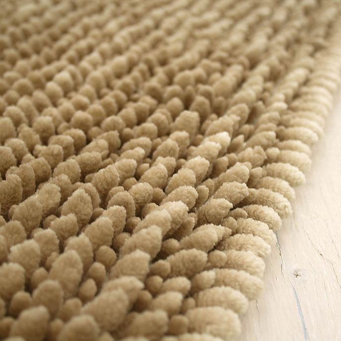 slide 4 of 5, Laura Ashley Butter Chenille Bath Rug - Linen, 27 in x 45 in