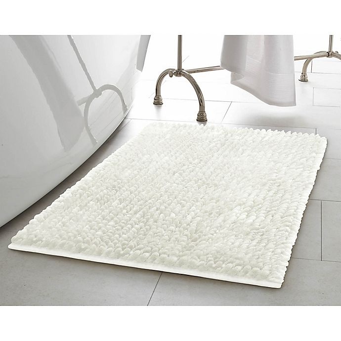 slide 3 of 5, Laura Ashley Butter Chenille Bath Rug - White, 20 in x 34 in