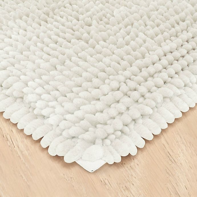 slide 4 of 5, Laura Ashley Butter Chenille Bath Rug - White, 20 in x 34 in