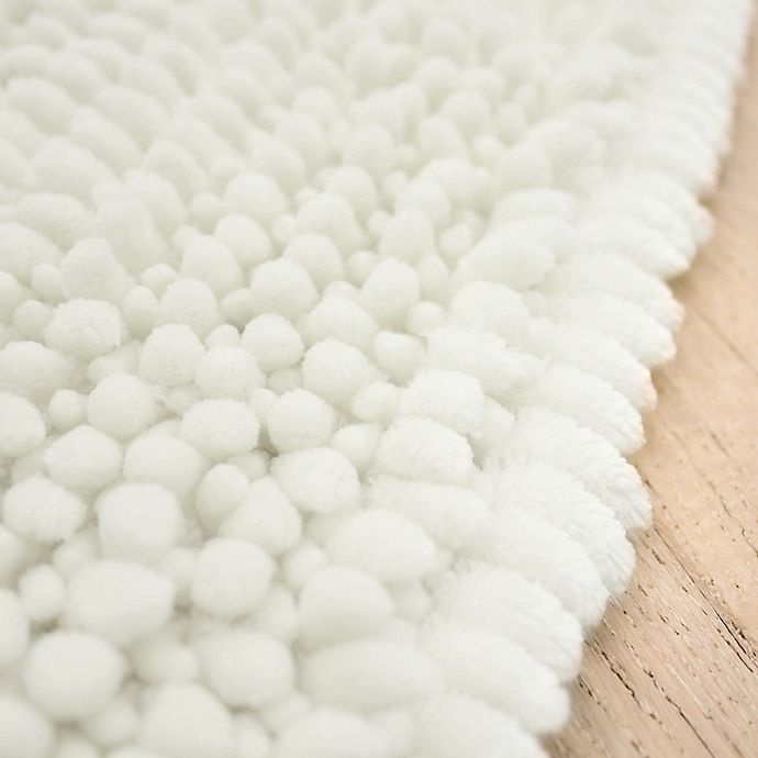 slide 5 of 5, Laura Ashley Butter Chenille Bath Rug - White, 20 in x 34 in