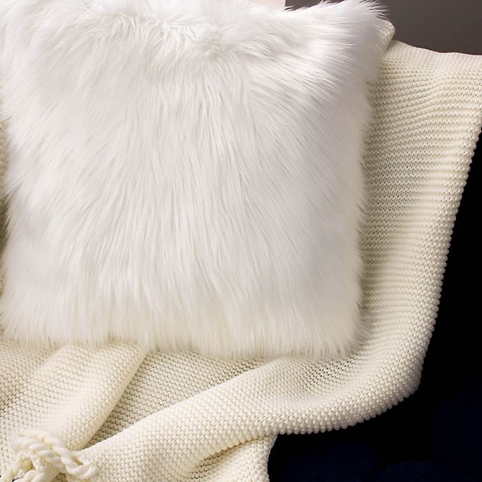 slide 2 of 4, Delta Jean Pierre Faux Fur Square Throw Pillow - White, 2 ct