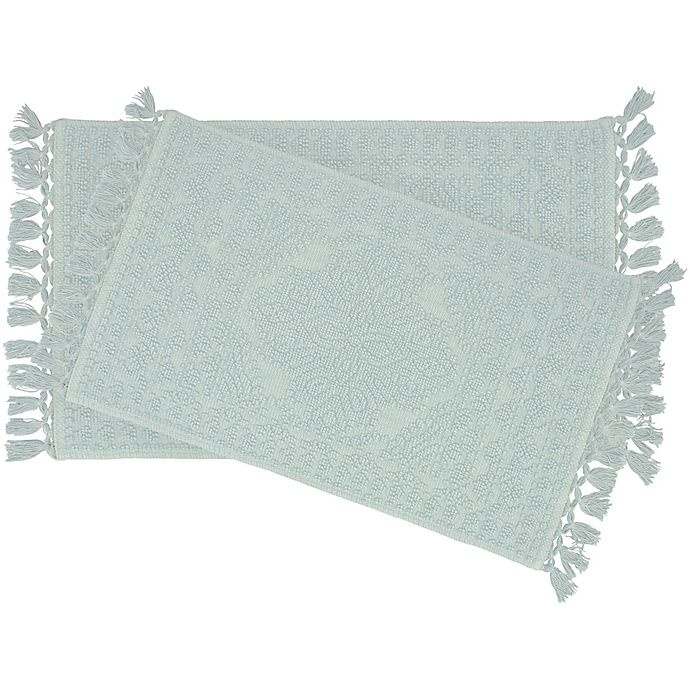 slide 1 of 3, French Connection Nellore Bath Rug Set - Light Blue, 2 ct