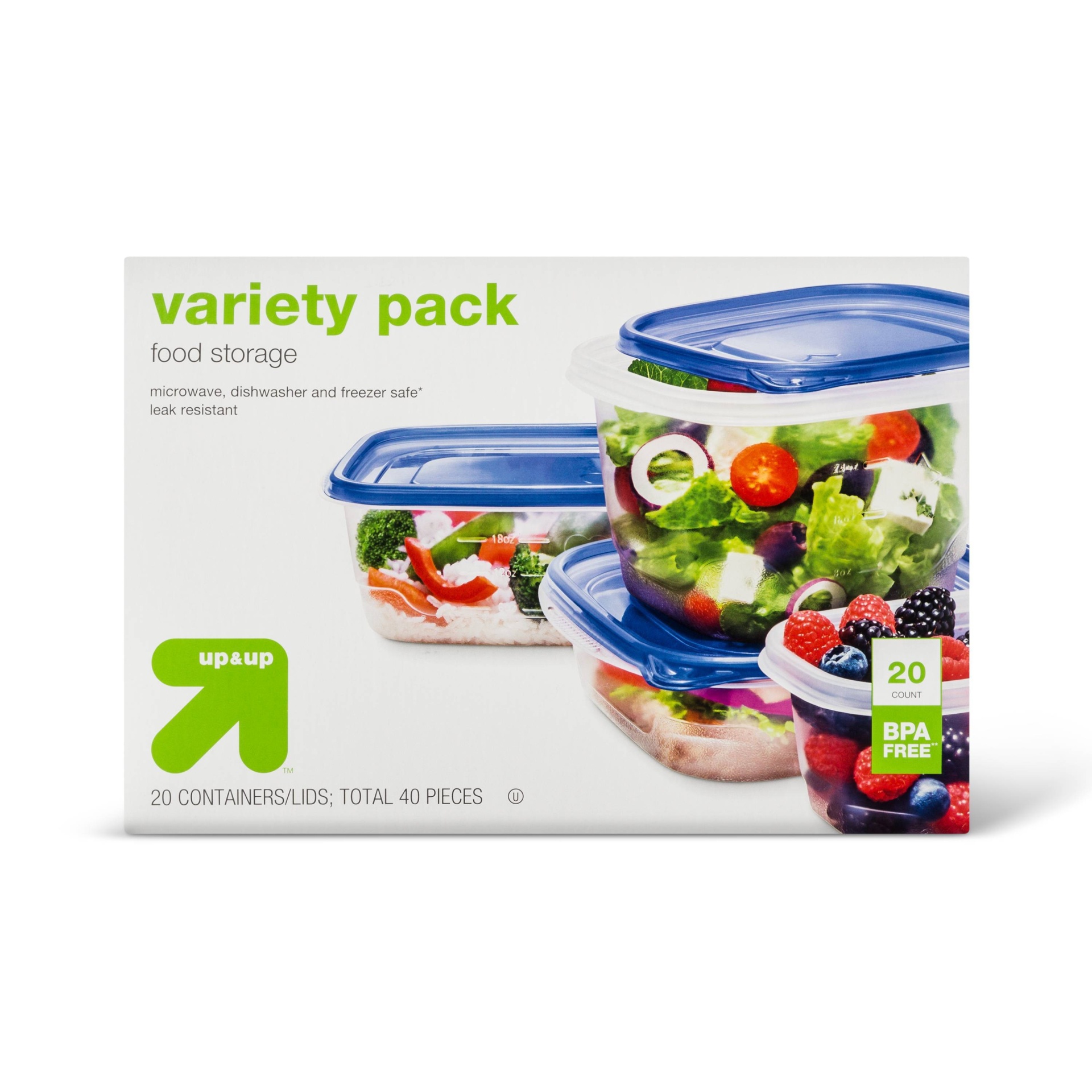 slide 1 of 3, Snap and Store Variety Pack Food Storage Container - up & up, 40 ct; 32 oz