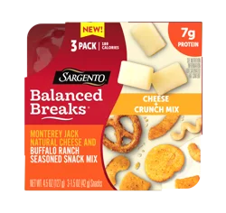 Sargento Balanced Breaks Crunch Mix, Medium Cheddar Cheese, Sour Cream & Chive Snack Mix - 3 ct 4.5 oz