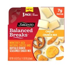 Sargento Balanced Breaks Crunch Mix, Medium Cheddar Cheese, Sour Cream & Chive Snack Mix - 3 ct 4.5 oz