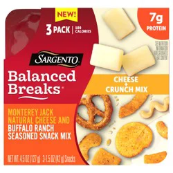 Sargento Balanced Breaks Crunch Mix, Medium Cheddar Cheese, Sour Cream & Chive Snack Mix - 3 ct 4.5 oz