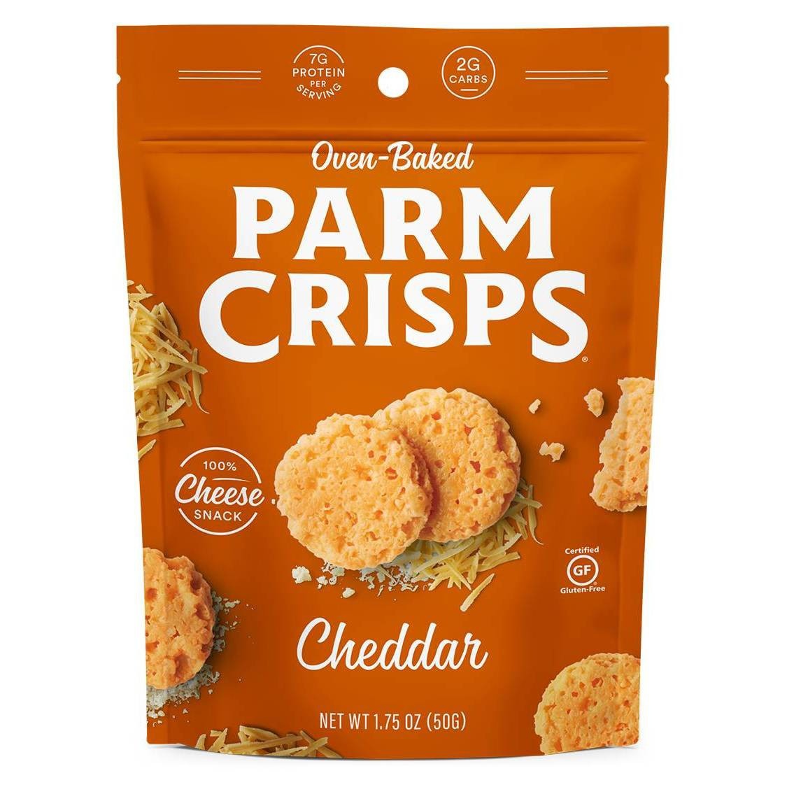 slide 1 of 5, ParmCrisps Oven Baked Gluten Free Parmesan Cheddar 100% Cheese Crackers, 1.75 oz
