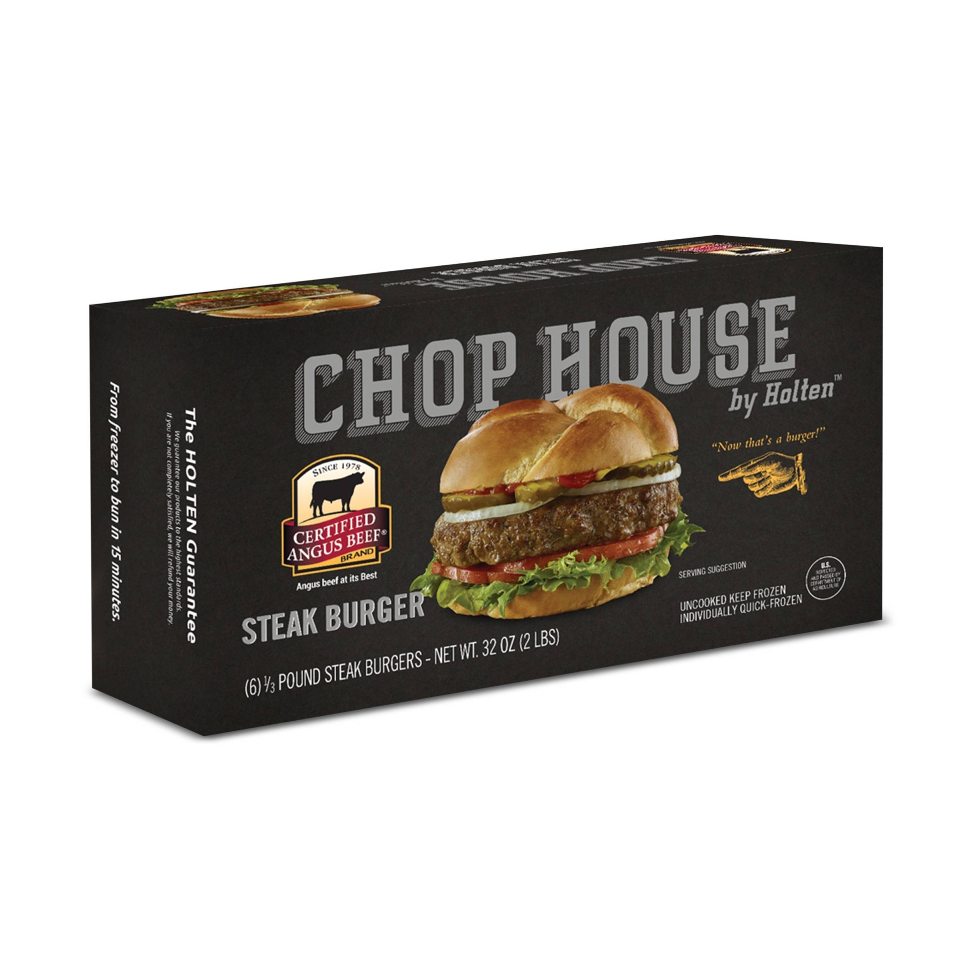 Chop House by Holten Angus Beef Steak Burgers - Frozen 2 lb, 6 ct | Shipt