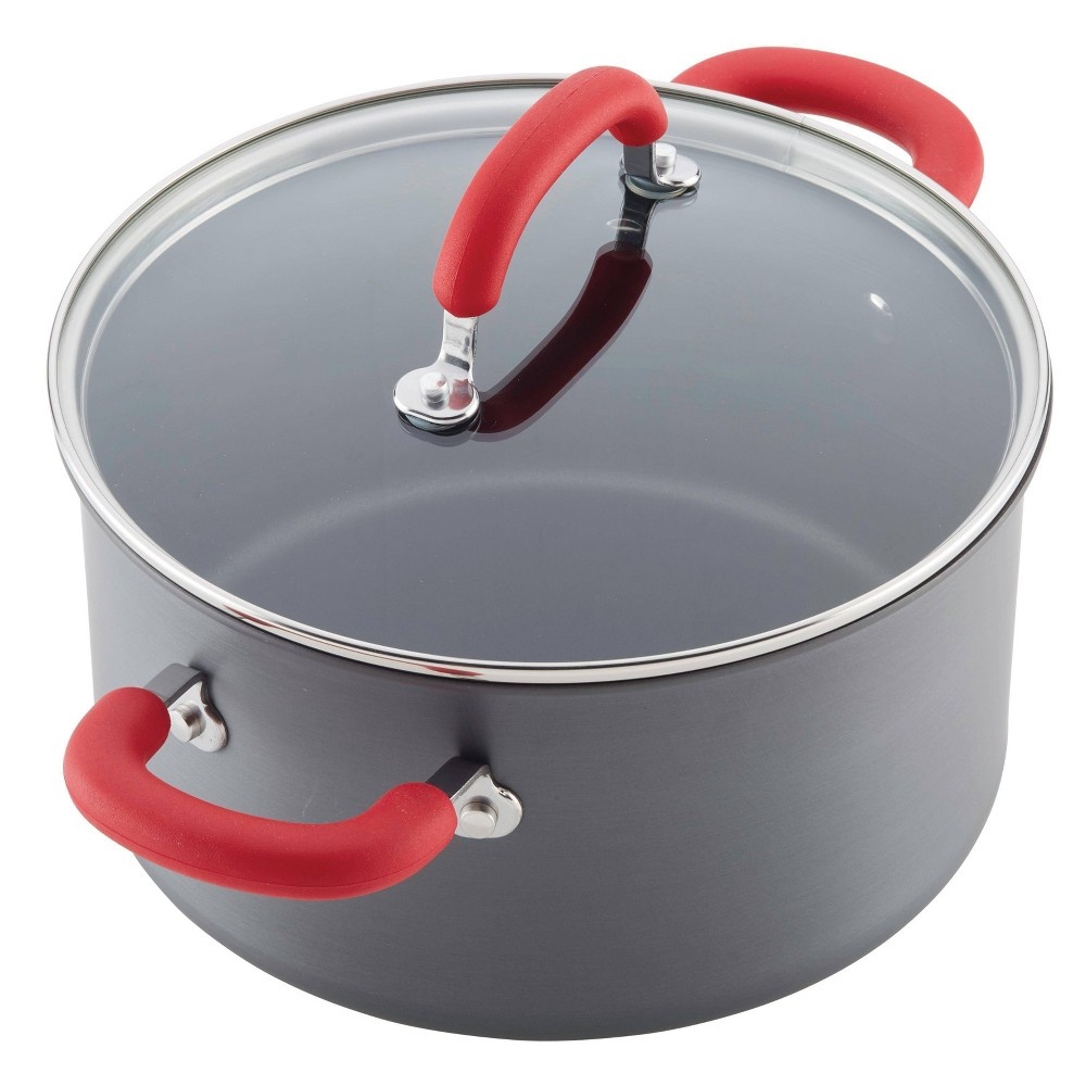 slide 6 of 9, Rachael Ray Nutrish Create Delicious Hard Anodized Nonstick Cookware Set Red Handle, 11 ct
