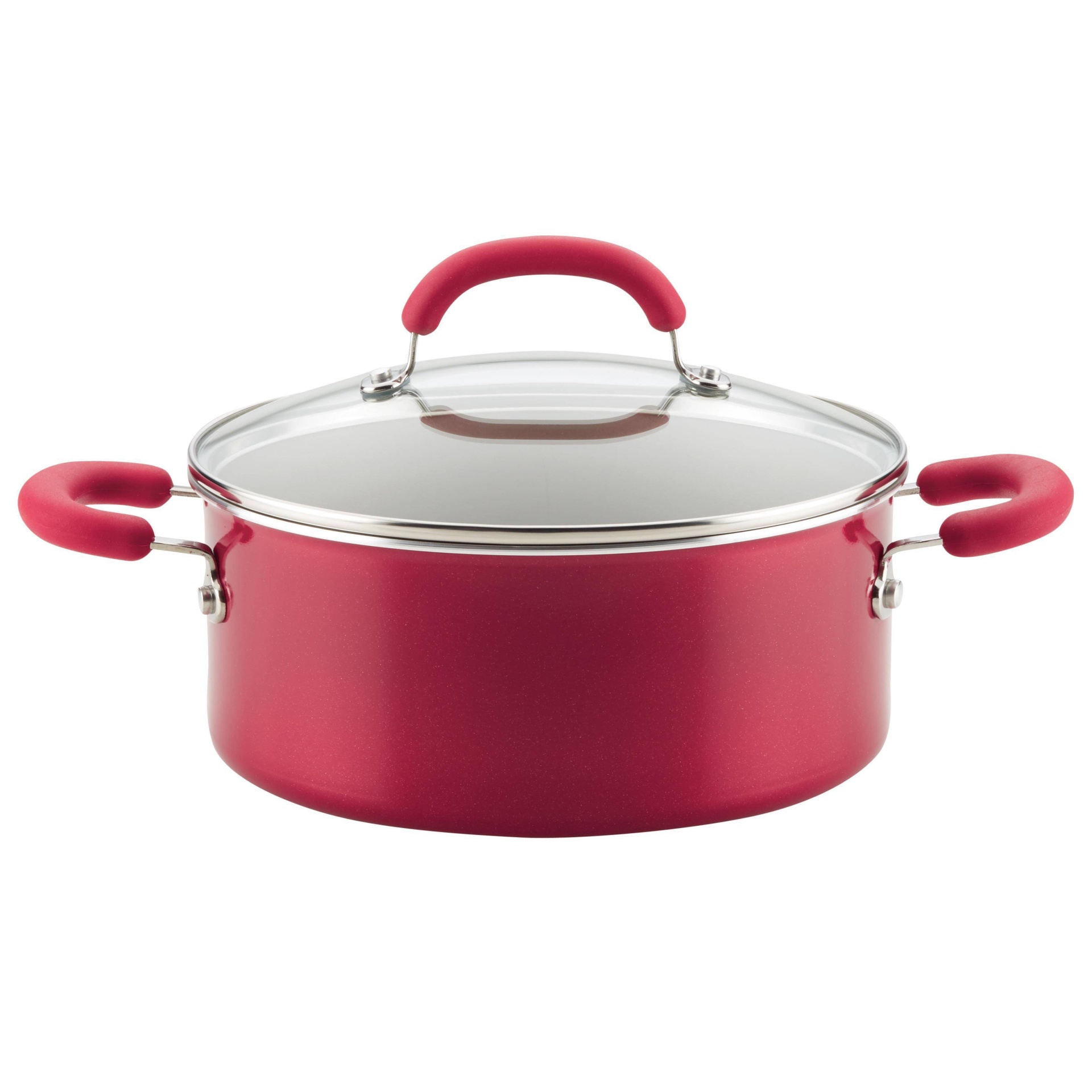 slide 1 of 3, Rachael Ray Nutrish Create Delicious Aluminum Nonstick Dutch Oven with Lid Red, 5 qt