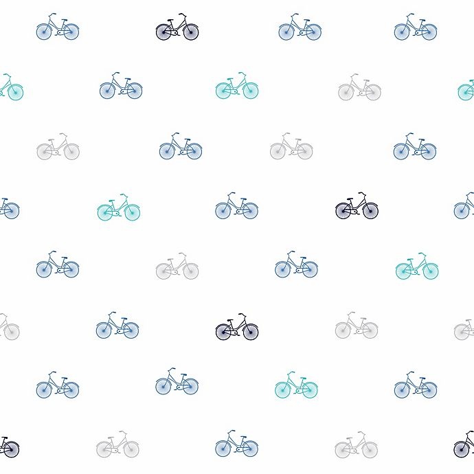 slide 2 of 4, Hello Spud Organic Cotton Jersey Bicycles Fitted Crib Sheet - Blue, 1 ct