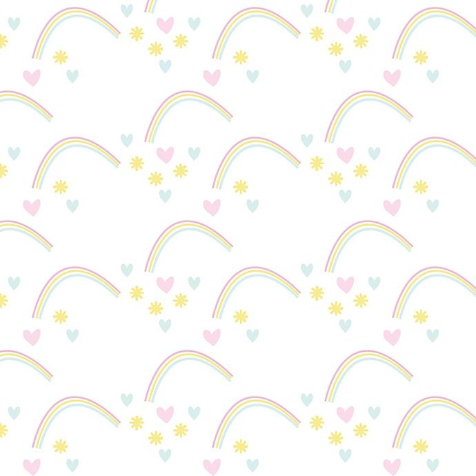 slide 2 of 4, Hello Spud Organic Cotton Jersey Rainbows Fitted Crib Sheet - Yellow, 1 ct