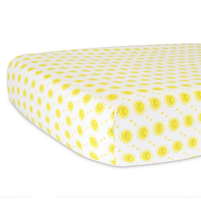 slide 1 of 3, Hello Spud Organic Cotton Jersey Sunshine Fitted Crib Sheet - Yellow, 1 ct