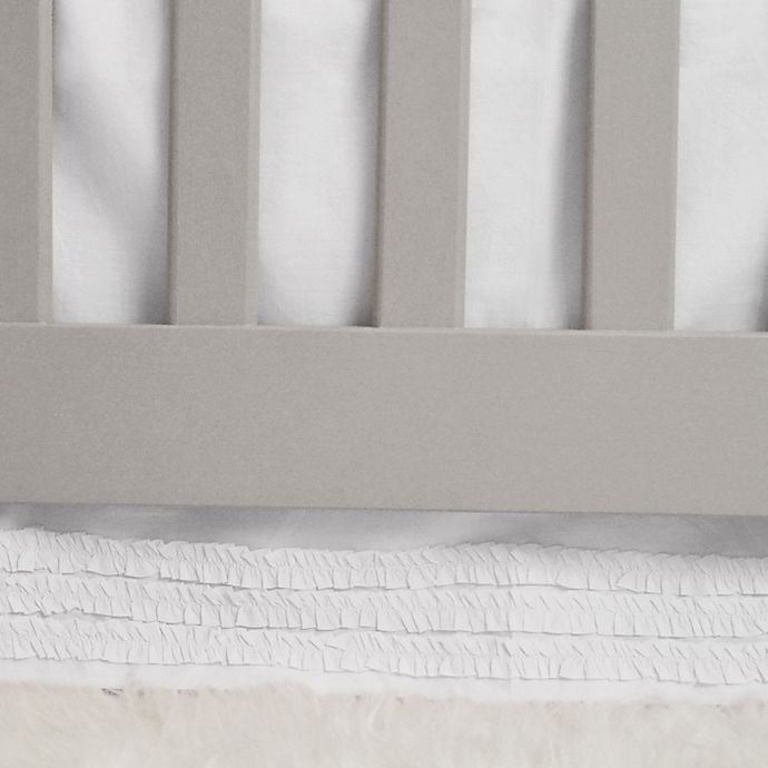 slide 2 of 5, Hello Spud Emma Ruffle Crib Skirt - White, 1 ct