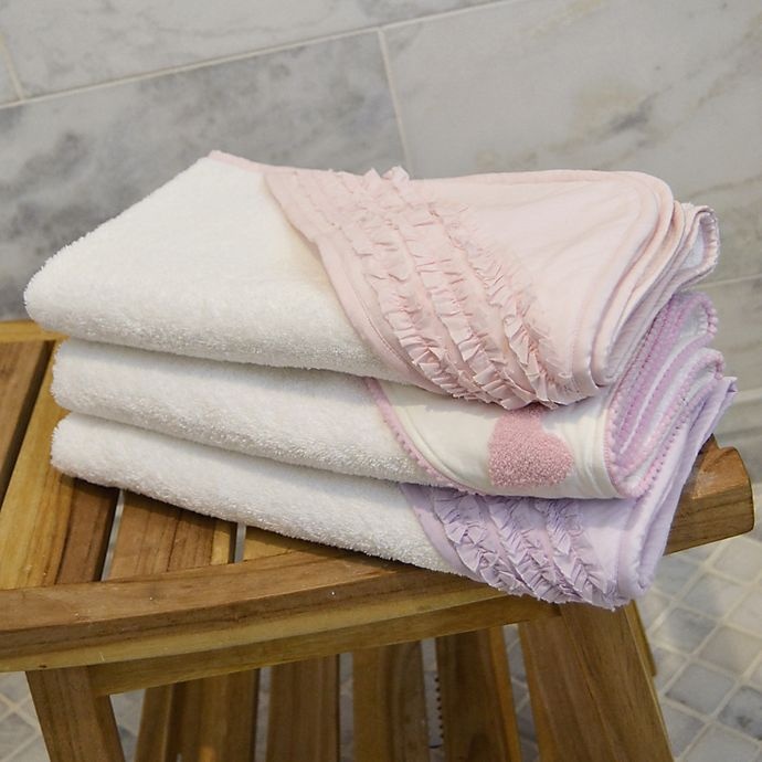 slide 3 of 5, Hello Spud Petite Ruffle Organic Cotton Hooded Towel and Washcloth Set - Pink, 1 ct