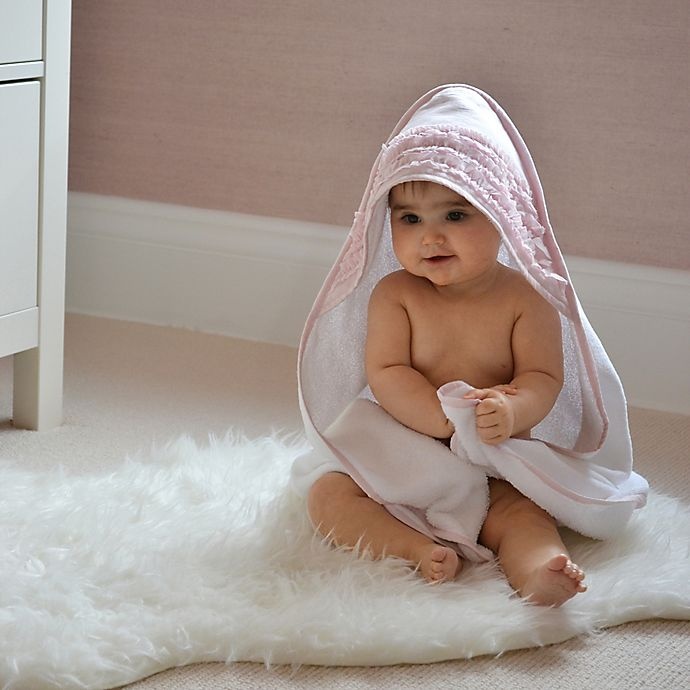 slide 2 of 5, Hello Spud Petite Ruffle Organic Cotton Hooded Towel and Washcloth Set - Pink, 1 ct