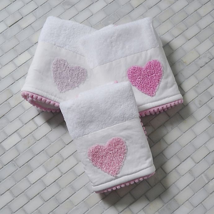 slide 3 of 5, Hello Spud Heart Boucle Organic Cotton Washcloths - Pink, 3 ct