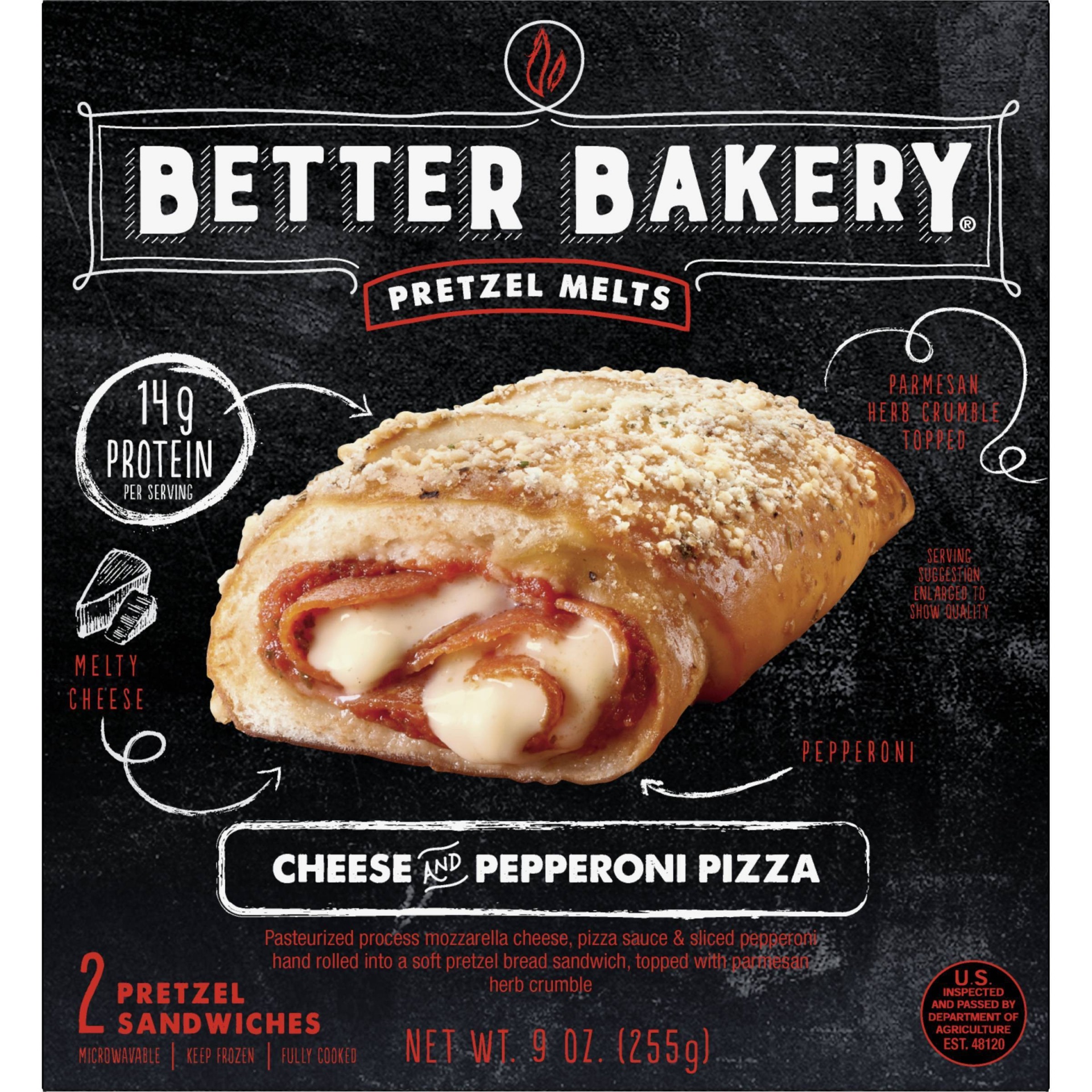 slide 1 of 1, Better Bakery Pepperoni Frozen Pretzel Melts - 9oz, 9 oz