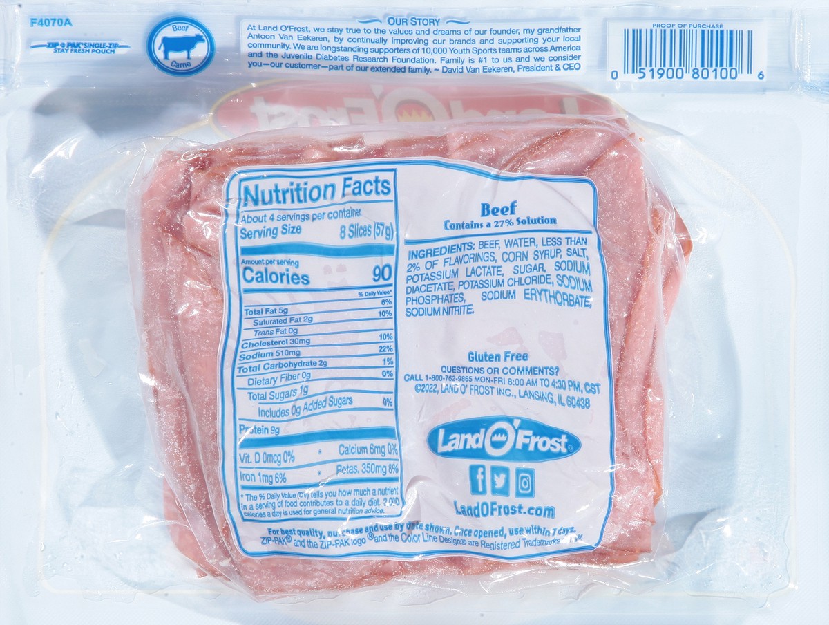 slide 5 of 9, Land O' Frost Land O Frost Deli Shaved Beef Lunchmeat, 7.5 oz