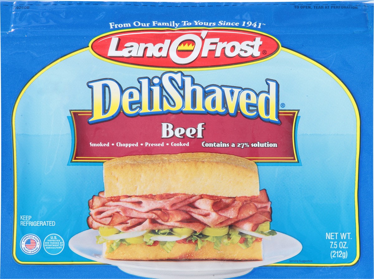 slide 2 of 9, Land O' Frost Land O Frost Deli Shaved Beef Lunchmeat, 7.5 oz