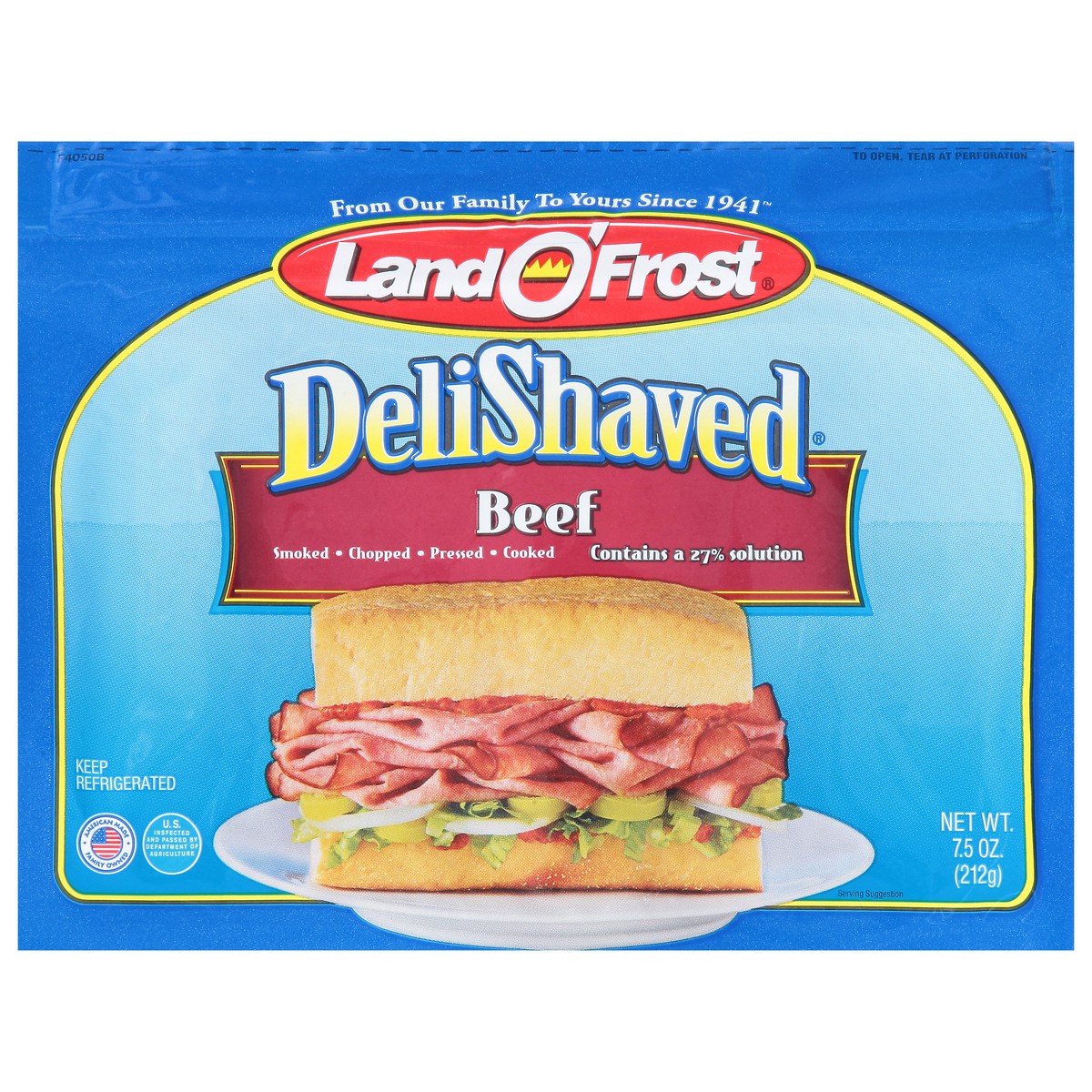 slide 1 of 9, Land O' Frost Land O Frost Deli Shaved Beef Lunchmeat, 7.5 oz
