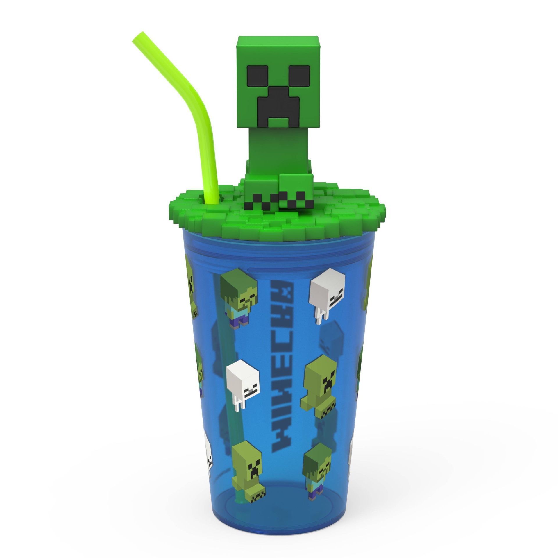 slide 1 of 5, Minecraft 15oz Plastic Funtastic Tumbler with Straw - Zak Designs, 15 oz