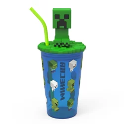Minecraft 15oz Plastic Funtastic Tumbler with Straw - Zak Designs