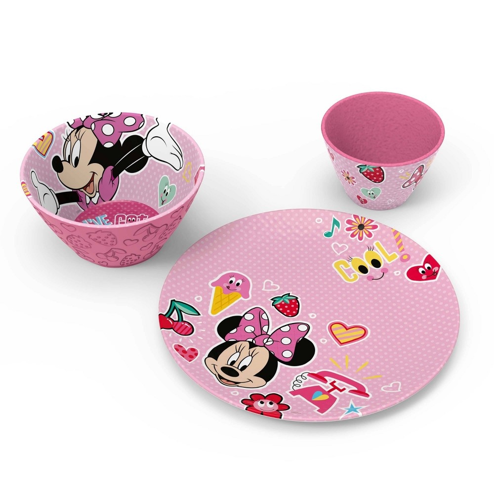 slide 9 of 10, Disney Minnie Mouse Melamine Dinnerware Set - Zak Designs, 3 ct